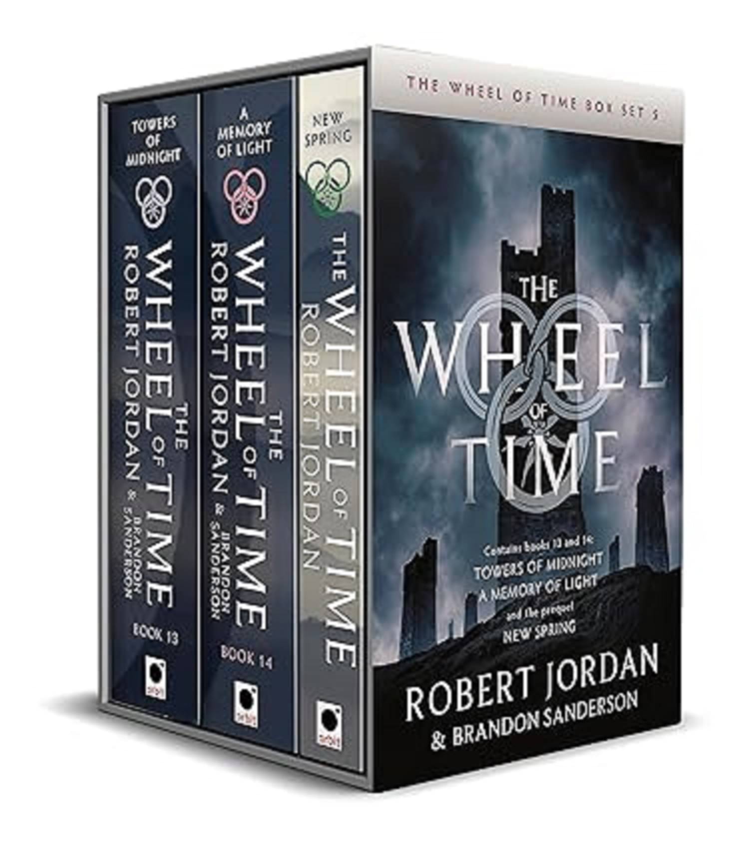     			The Wheel of Time Box Set 5: Books (Towers of Midnight, A Memory of Light, New Spring) (Wheel of Time Box Sets) Paperback – Import, 12 May 2022