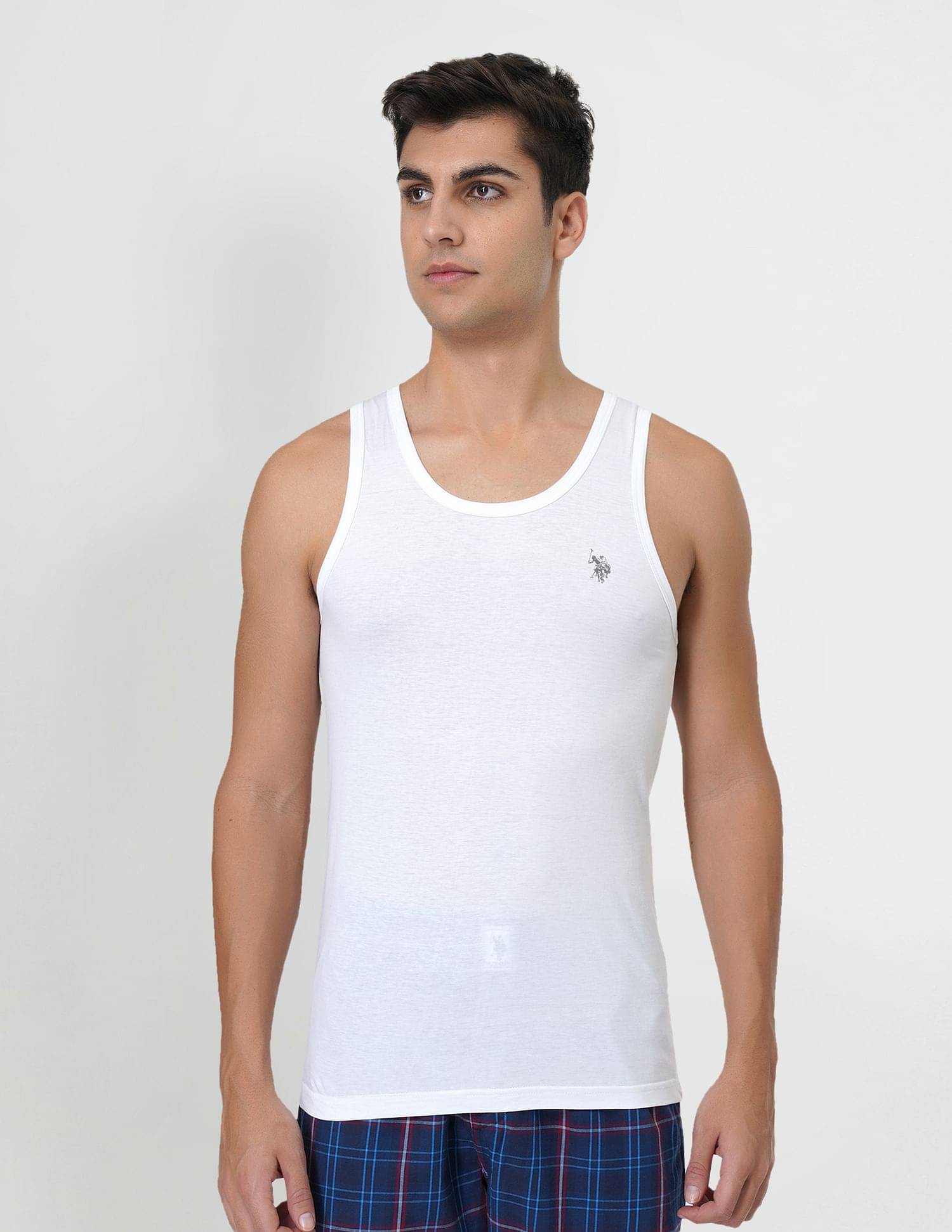     			U.S. Polo Assn. White Cotton Men's Vest ( Pack of 1 )