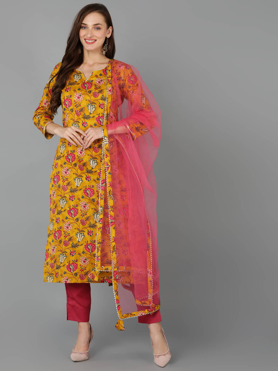 Vaamsi Rayon Printed Kurti With Pants Women's Stitched Salwar Suit - Mustard ( Pack of 1 ) Vaamsi Rayon Printed Kurti With Pants Women's Stitched Salwar Suit - Mustard ( Pack of 1 )
