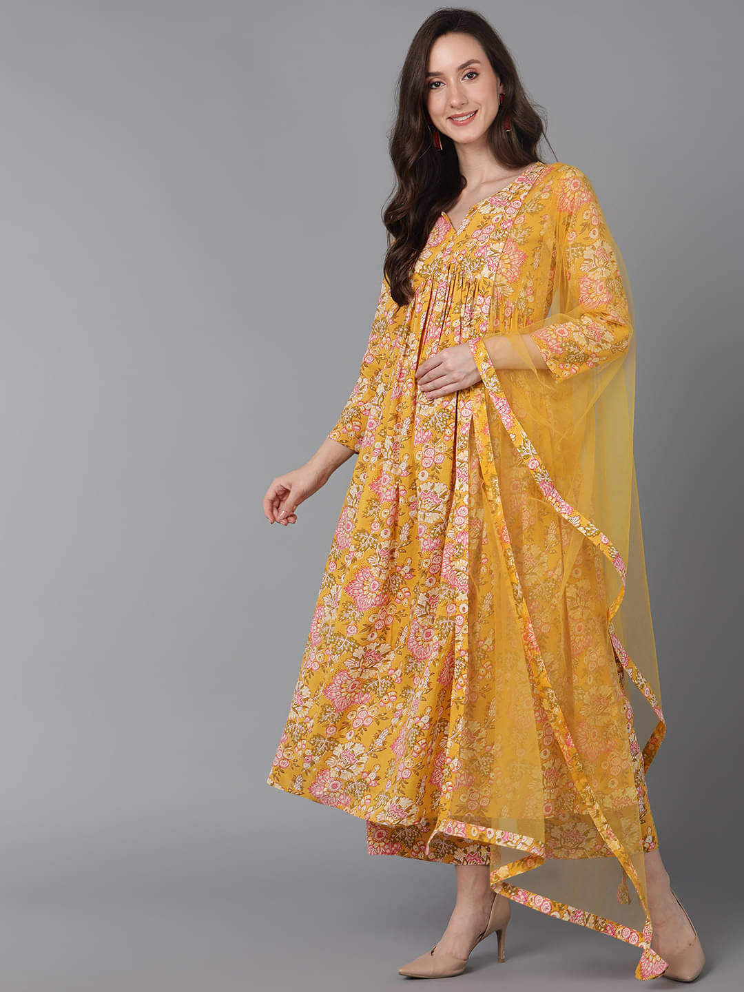 Vaamsi Rayon Printed Kurti With Palazzo Women's Stitched Salwar Suit - Yellow ( Pack of 1 ) Vaamsi Rayon Printed Kurti With Palazzo Women's Stitched Salwar Suit - Yellow ( Pack of 1 )