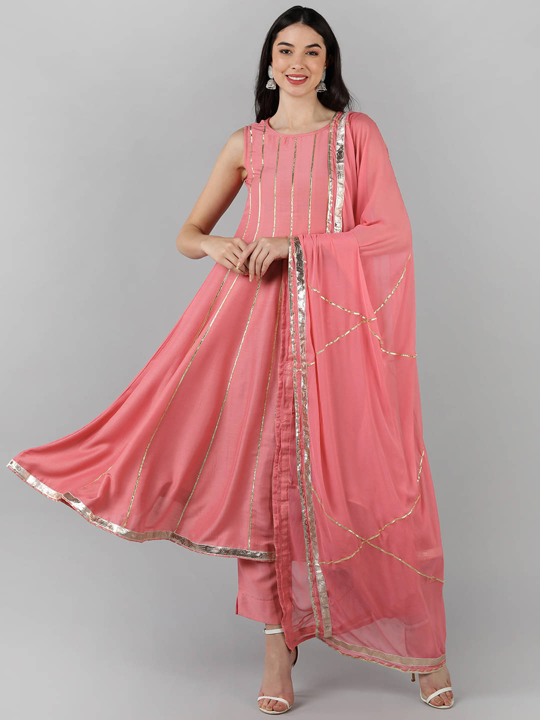 Vaamsi Silk Blend Solid Kurti With Pants Women's Stitched Salwar Suit - Pink ( Pack of 1 )     			Vaamsi Silk Blend Solid Kurti With Pants Women's Stitched Salwar Suit - Pink ( Pack of 1 )