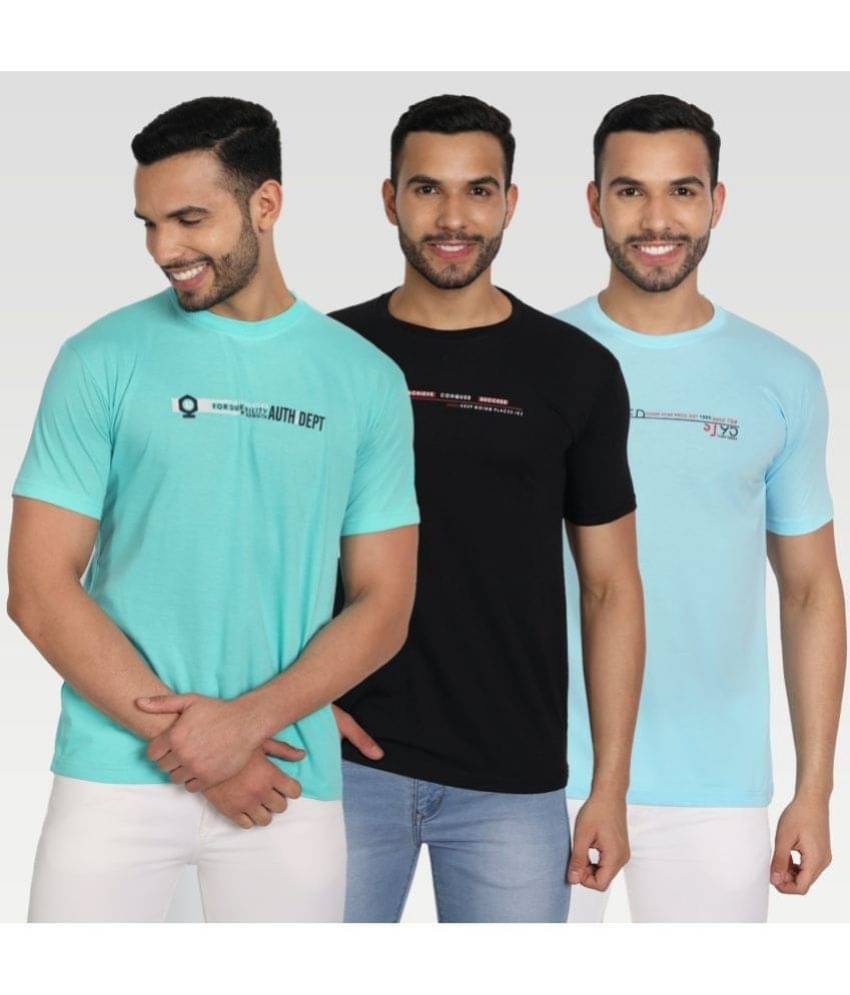 Zeffit Pack of 3 Cotton Blend Regular Fit Men's T-Shirt ( Multicolor ) Zeffit Pack of 3 Cotton Blend Regular Fit Men's T-Shirt ( Multicolor )