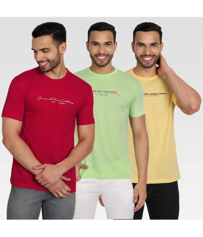Zeffit Pack of 3 Cotton Blend Regular Fit Men's T-Shirt ( Multicolor ) Zeffit Pack of 3 Cotton Blend Regular Fit Men's T-Shirt ( Multicolor )