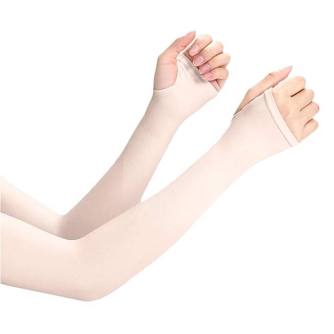     			Arm Sleevs, Women’s UV Protection Gloves for Bike Riding Long Hand Full Finger Soft Breathable Arm Sleeve, 1 Pair