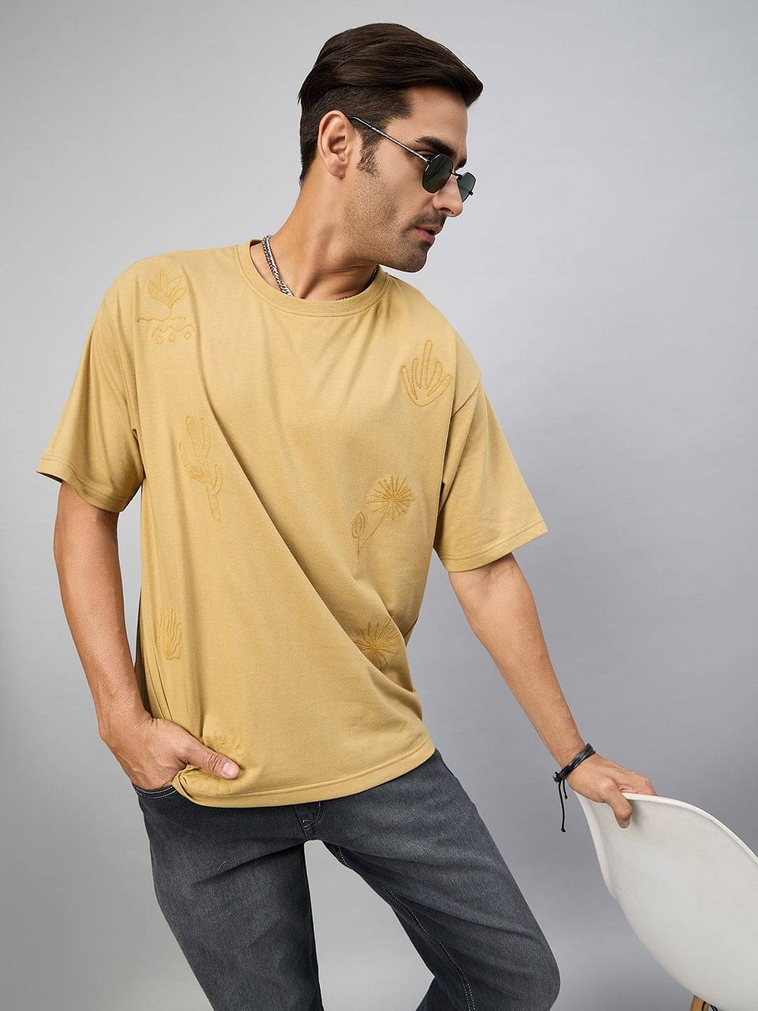     			Club York Pack of 1 Cotton Blend Regular Fit Men's T-Shirt ( Beige )