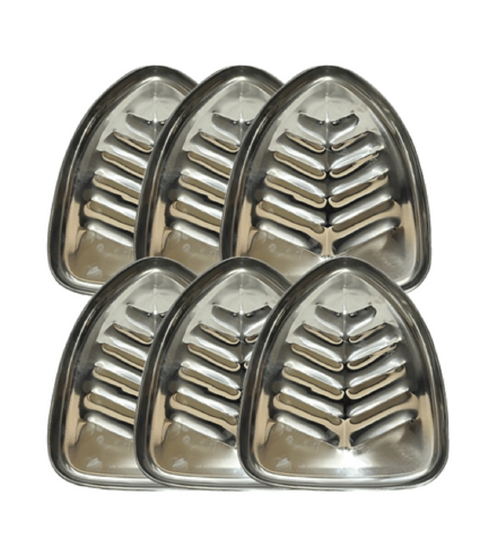 Dynore 6 Pcs Stainless Steel Silver Tray Dynore 6 Pcs Stainless Steel Silver Tray