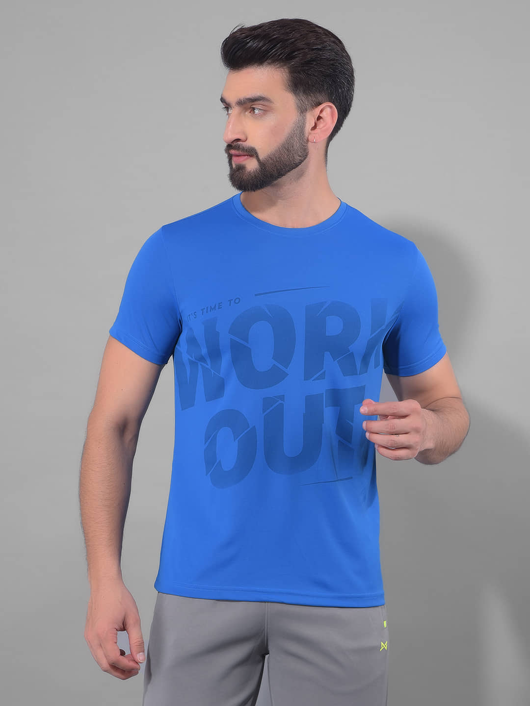 Force NXT Blue Polyester Regular Fit Men's Sports T-Shirt ( Pack of 1 )