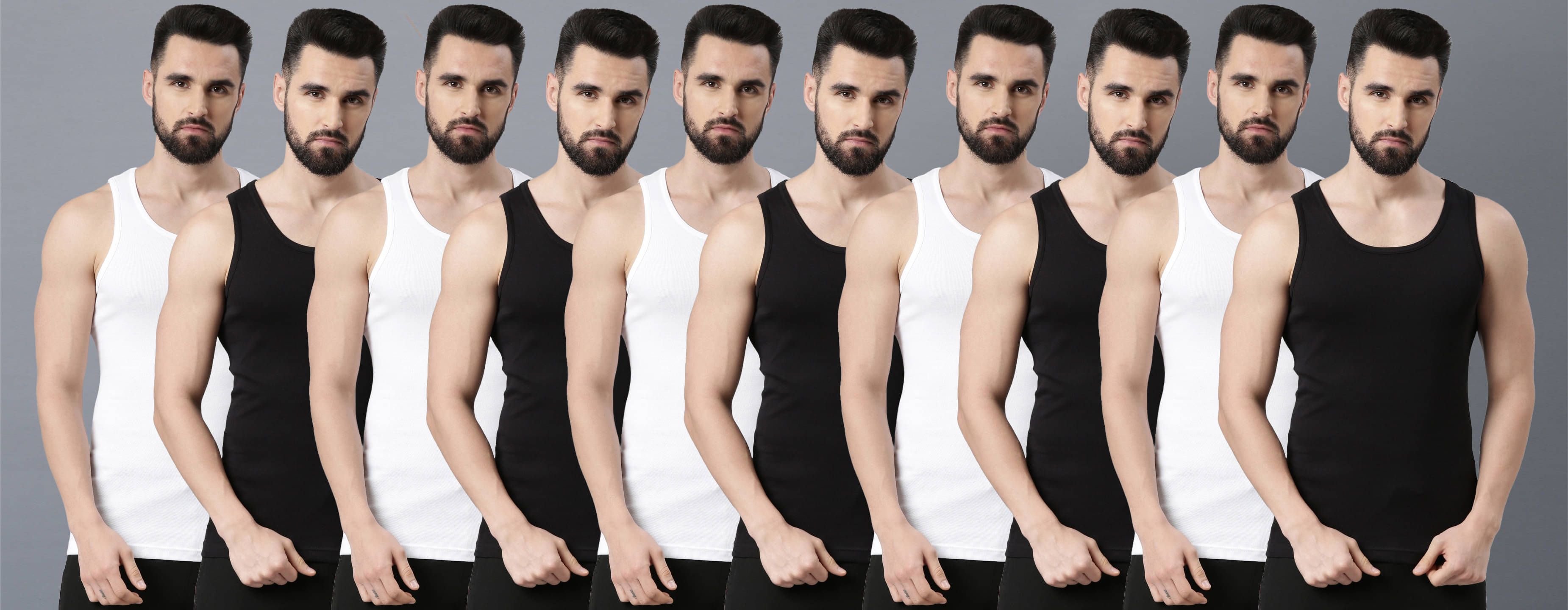     			Force NXT Pack of 10 Cotton Sleeveless vest For Men ( Multi )
