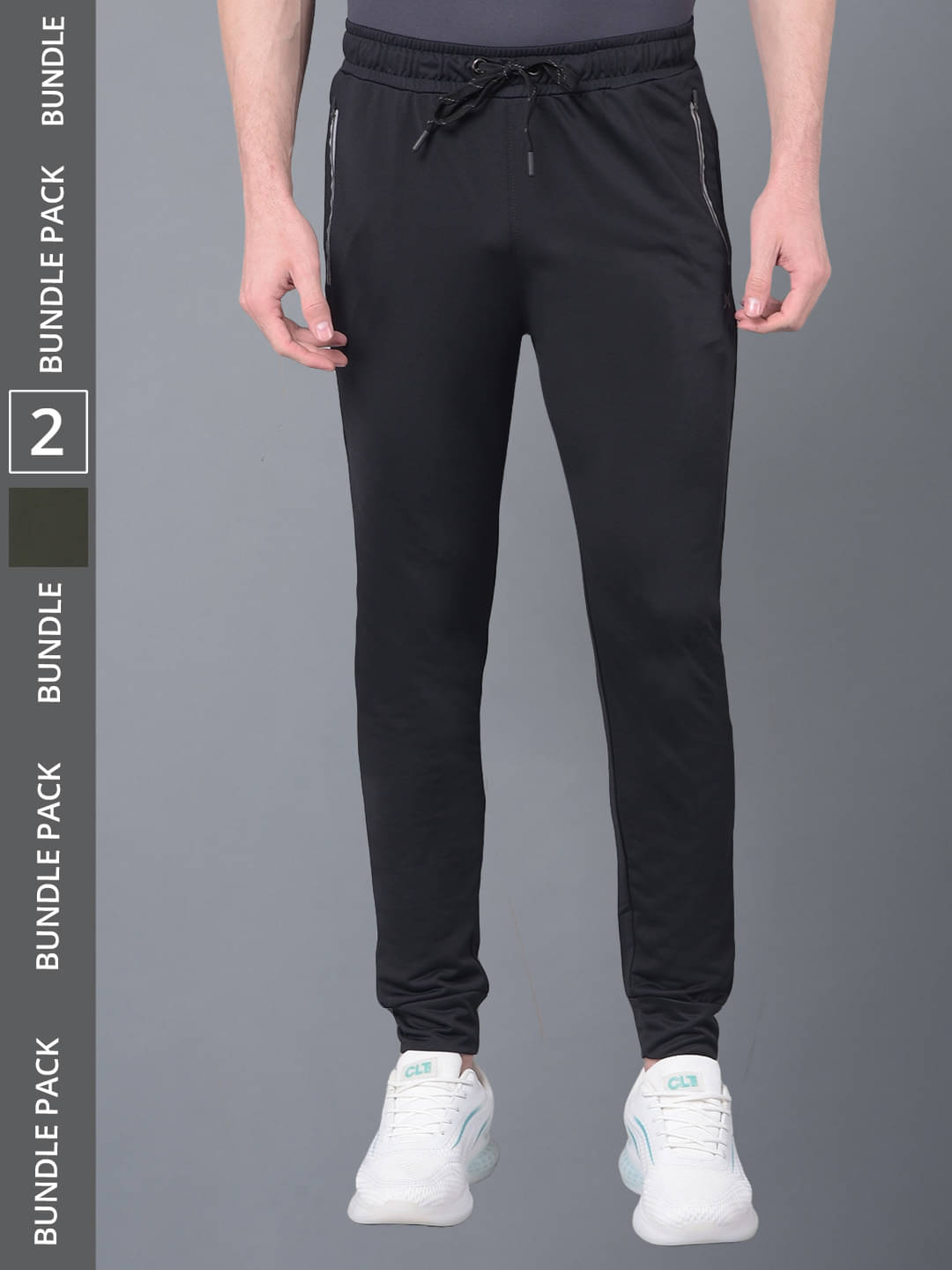     			Force NXT Multicolor Polyester Men's Sports Trackpants ( Pack of 2 )