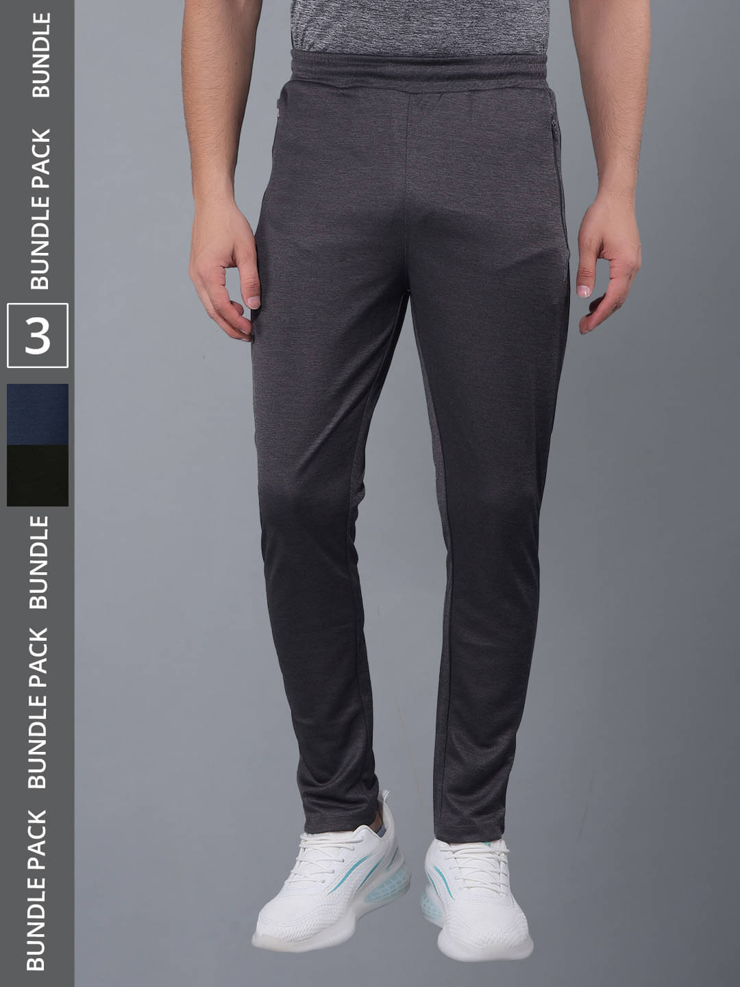     			Force NXT Multicolor Polyester Men's Sports Trackpants ( Pack of 3 )