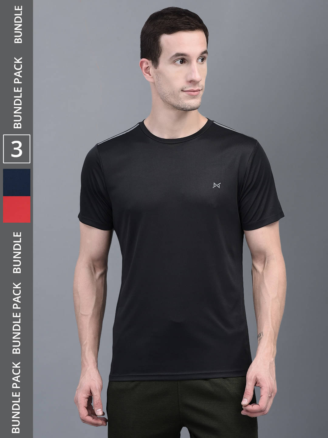 Force NXT Multicolor Polyester Regular Fit Men's Sports T-Shirt ( Pack of 3 ) Force NXT Multicolor Polyester Regular Fit Men's Sports T-Shirt ( Pack of 3 )