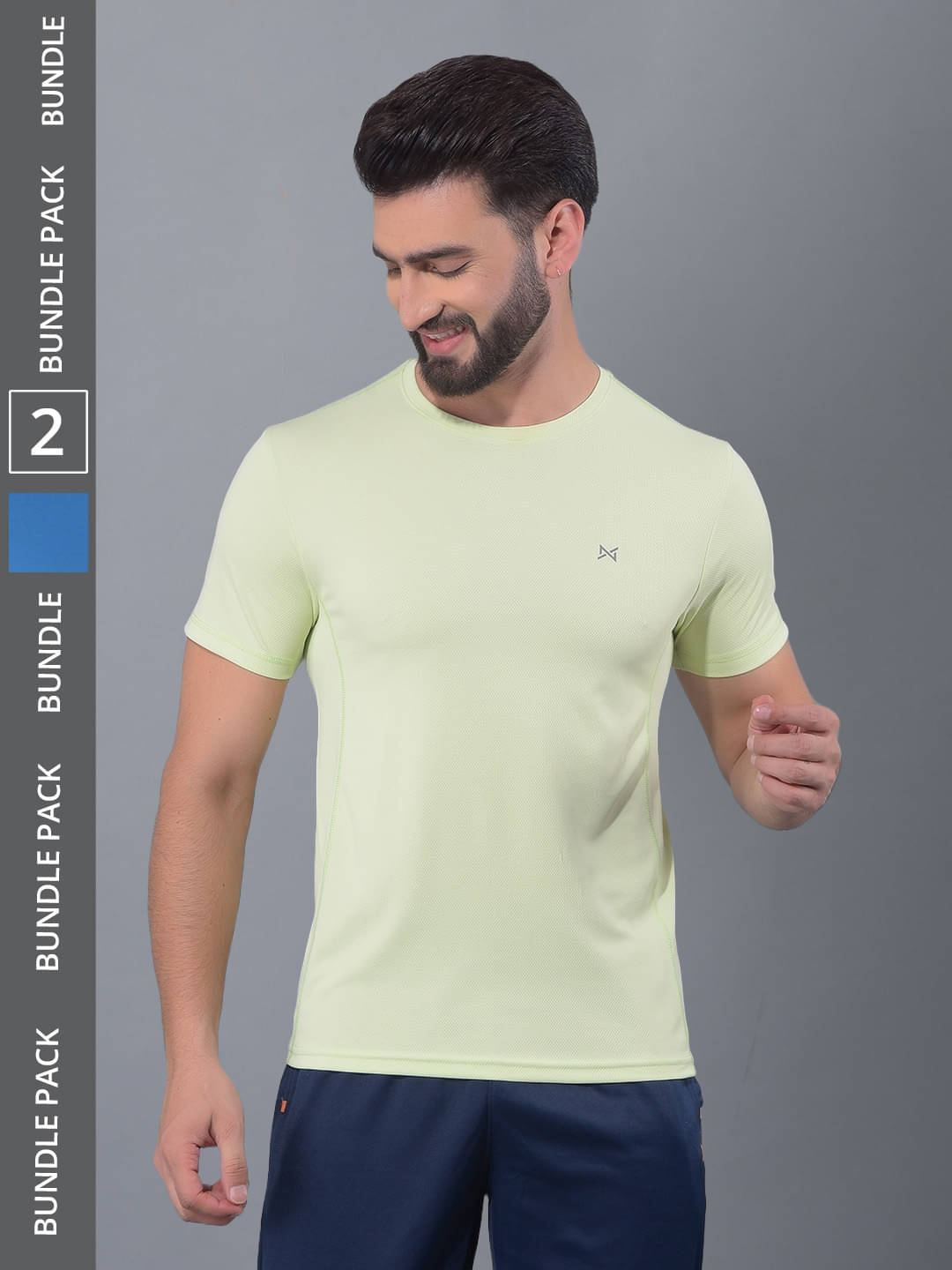     			Force NXT Multicolor Polyester Regular Fit Men's Sports T-Shirt ( Pack of 2 )