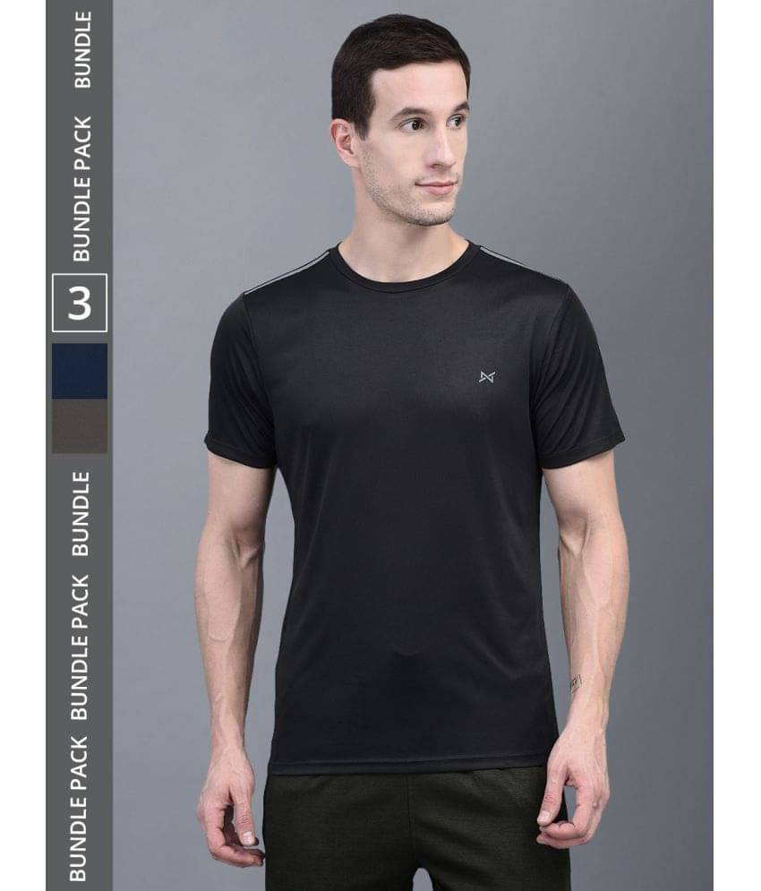 Force NXT Multicolor Polyester Regular Fit Men's Sports T-Shirt ( Pack of 3 ) Force NXT Multicolor Polyester Regular Fit Men's Sports T-Shirt ( Pack of 3 )