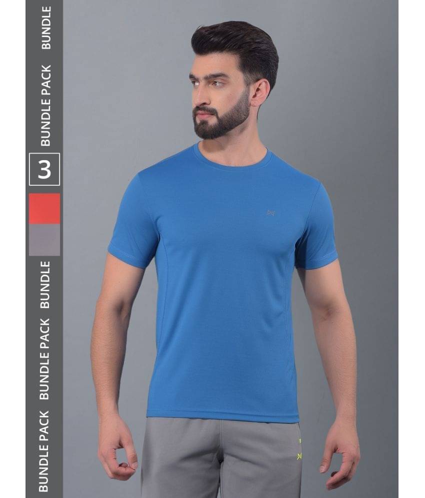 Force NXT Multicolor Polyester Regular Fit Men's Sports T-Shirt ( Pack of 3 ) Force NXT Multicolor Polyester Regular Fit Men's Sports T-Shirt ( Pack of 3 )