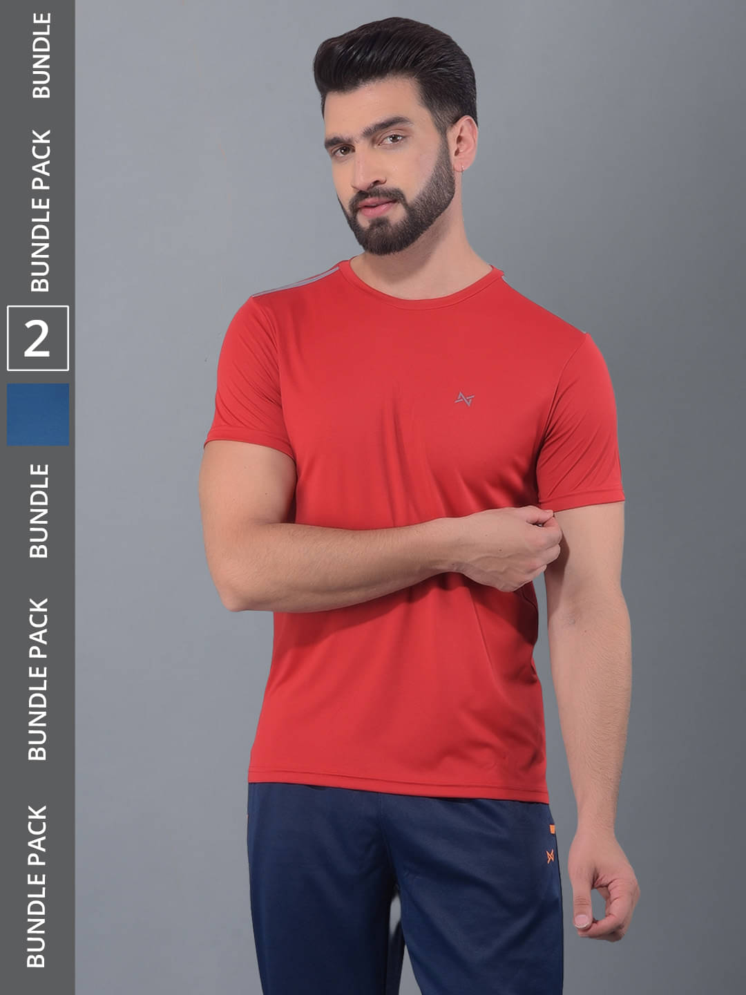 Force NXT Multicolor Polyester Regular Fit Men's Sports T-Shirt ( Pack of 2 ) Force NXT Multicolor Polyester Regular Fit Men's Sports T-Shirt ( Pack of 2 )