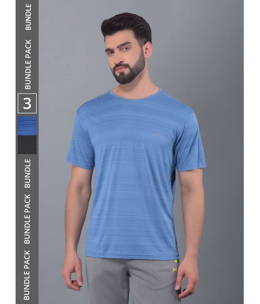     			Force NXT Multicolor Polyester Regular Fit Men's Sports T-Shirt ( Pack of 3 )