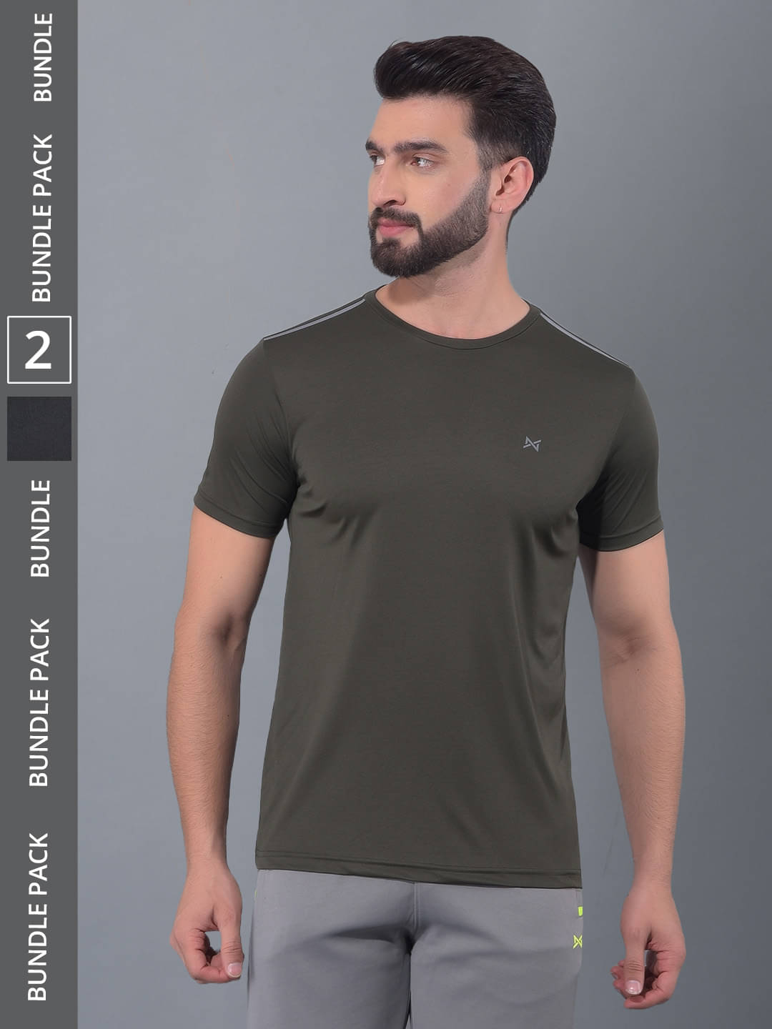 Force NXT Multicolor Polyester Regular Fit Men's Sports T-Shirt ( Pack of 2 ) Force NXT Multicolor Polyester Regular Fit Men's Sports T-Shirt ( Pack of 2 )