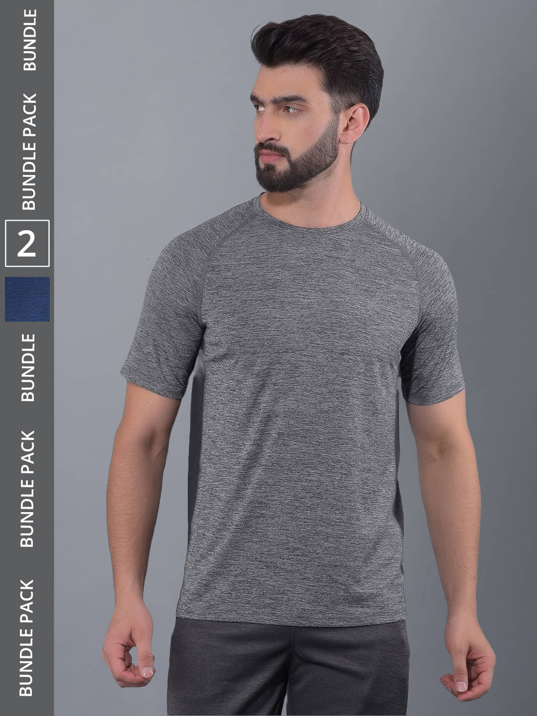 Force NXT Multicolor Polyester Regular Fit Men's Sports T-Shirt ( Pack of 2 )