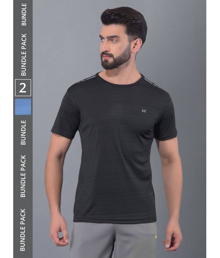 Force NXT Multicolor Polyester Regular Fit Men's Sports T-Shirt ( Pack of 2 ) Force NXT Multicolor Polyester Regular Fit Men's Sports T-Shirt ( Pack of 2 )
