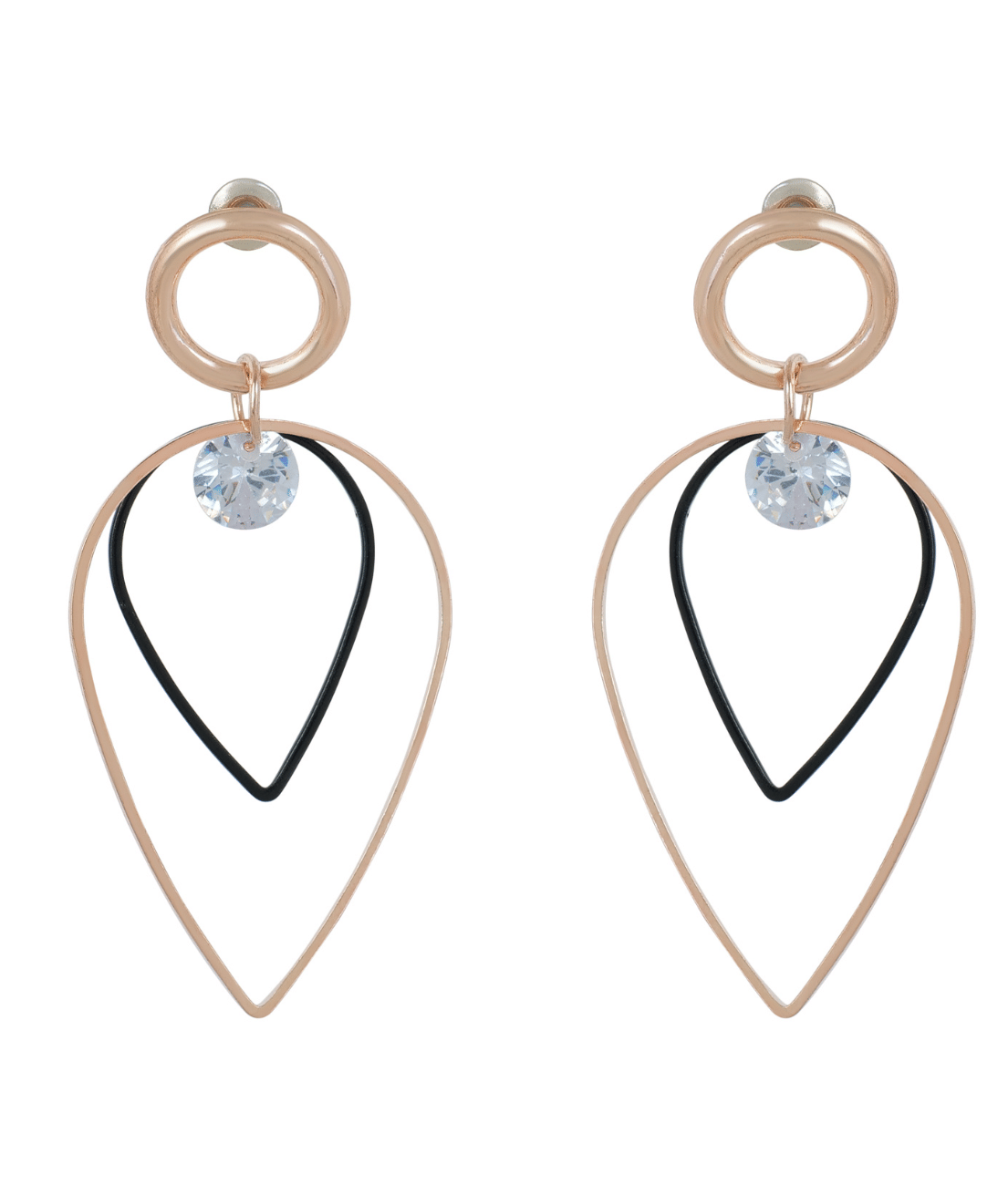     			Jiyanshi fashion Black Drop Earrings ( Pack of 1 )