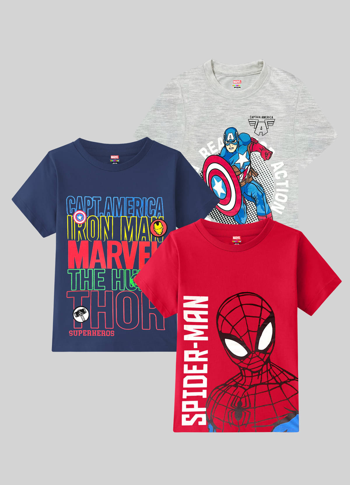     			Kuchipoo Pack of 3 Boys Cotton Blend T-Shirt ( Multi Color )
