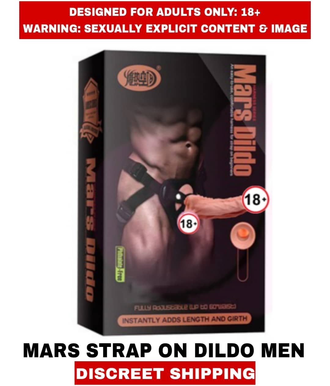 Male  Adult Sex Toys Mars Strap On Hollow Soft Silicon Dildo with Adjustable Belt For Men
