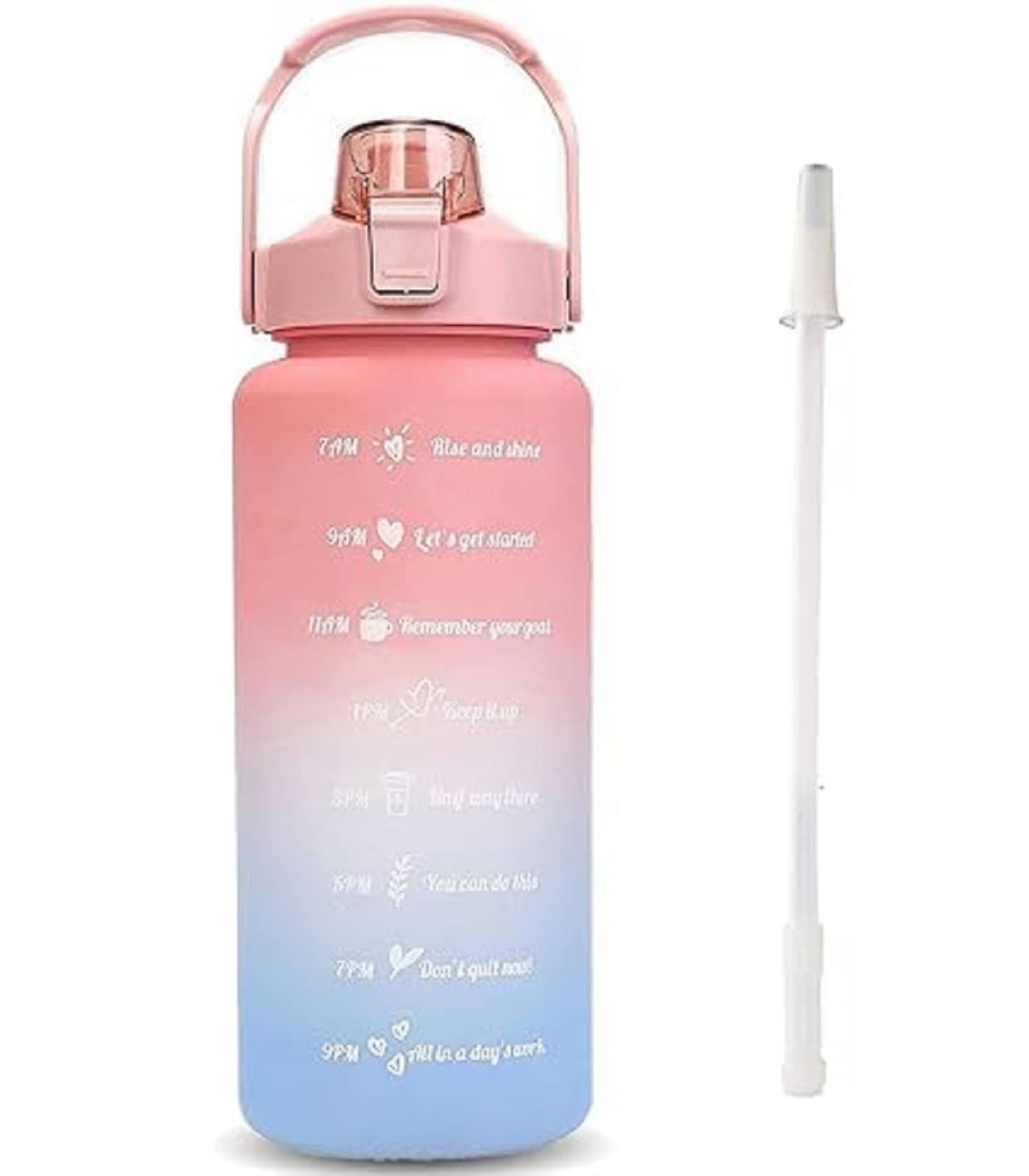 Motivational Water Bottle 900 Ml Unbreakable Water Bottle with Straw Stylish Water Bottle with Time Marker, Leakproof Wide Mouth Water Bottles for Men Home Office Gym (Multi-Color) - Stationery | Buy online on ZillyBuy