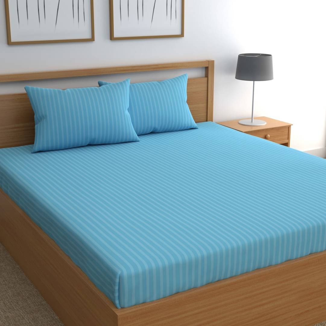 Neekshaa Satin 1 Double Bedsheet with 2 Pillow Covers ( Sky Blue ) Neekshaa Satin 1 Double Bedsheet with 2 Pillow Covers ( Sky Blue )