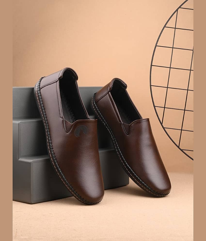 Rising Wolf Brown Men's Slip On Formal Shoes - Formal Shoes | Buy online on ZillyBuy