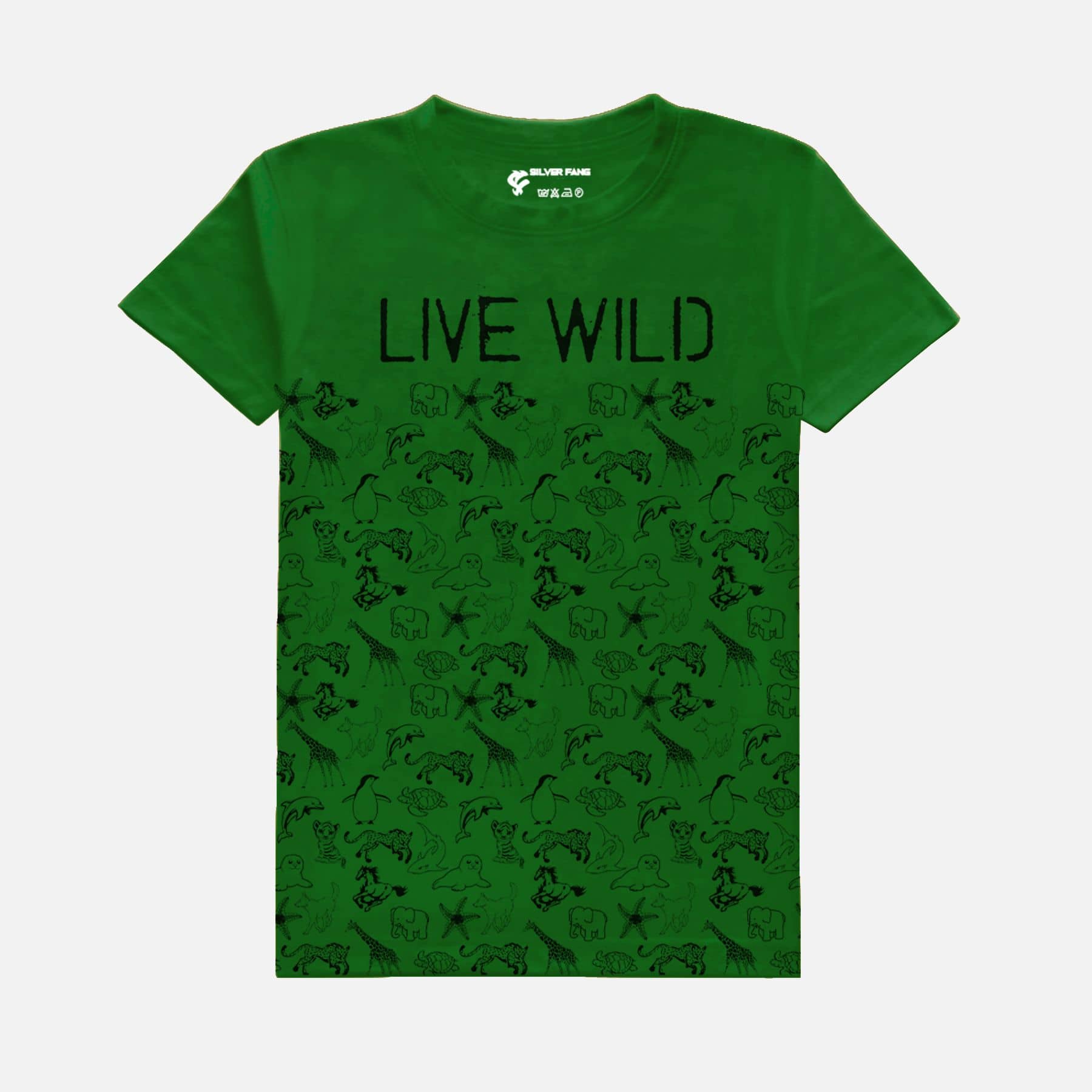 SILVER FANG Pack of 1 Boys Cotton T-Shirt ( Green )