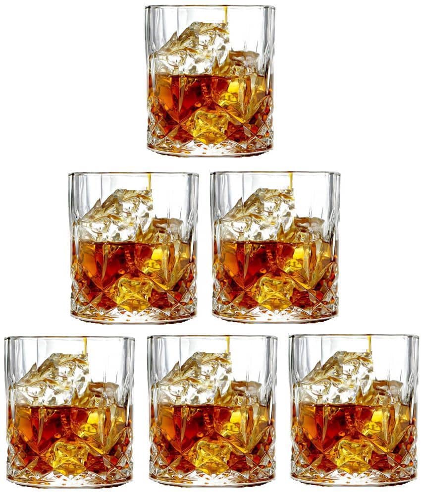Somil E_FNGlass-G6 Glass Whiskey Glasses 200 ml ( Pack of 6 )