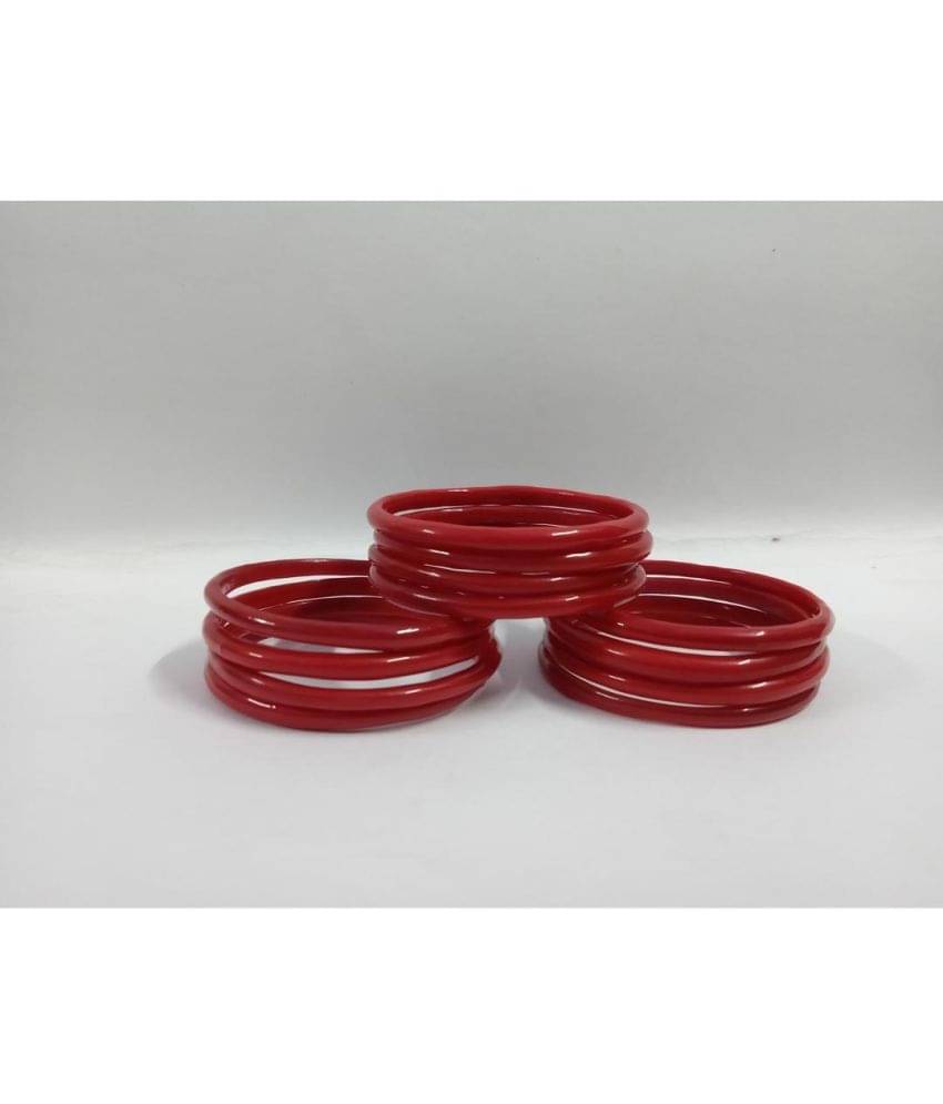 Somil Red Bangle Set ( Pack of 12 ) Somil Red Bangle Set ( Pack of 12 )
