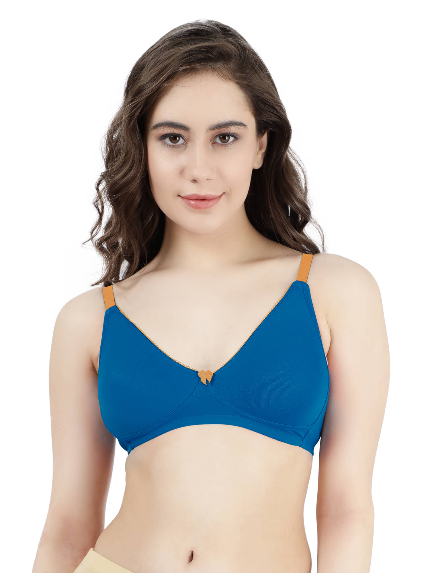Susie Cotton Blend Women's Plunge Bra ( Blue ) EF004-MoroccanBlue     			Susie Cotton Blend Women's Plunge Bra ( Blue ) EF004-MoroccanBlue