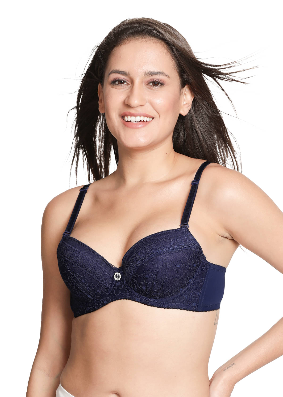     			Susie Nylon Women's Balconette Bra ( Navy Blue ) S023-NavyBlue