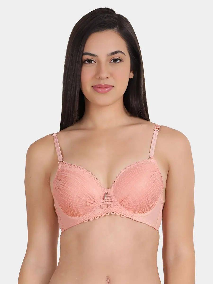 Susie Nylon Women's Balconette Bra ( Pink ) S040-PaleRosette Susie Nylon Women's Balconette Bra ( Pink ) S040-PaleRosette