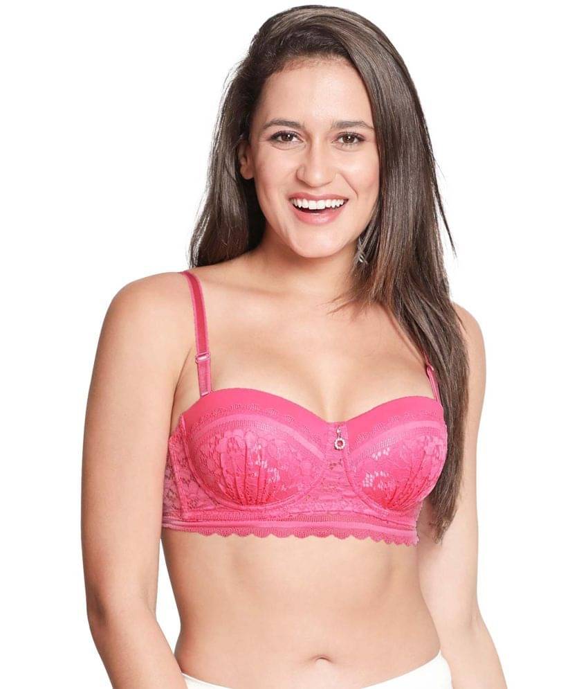 Susie Nylon Women's Balconette Bra ( Pink ) S047-CandyPink     			Susie Nylon Women's Balconette Bra ( Pink ) S047-CandyPink