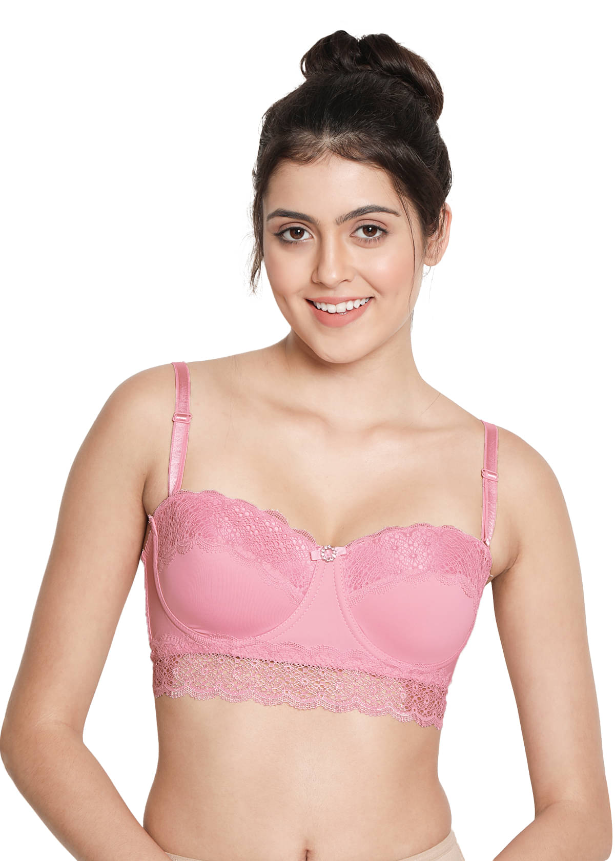 Susie Nylon Women's Bralette Bra ( Pink ) S021-MaryRose     			Susie Nylon Women's Bralette Bra ( Pink ) S021-MaryRose