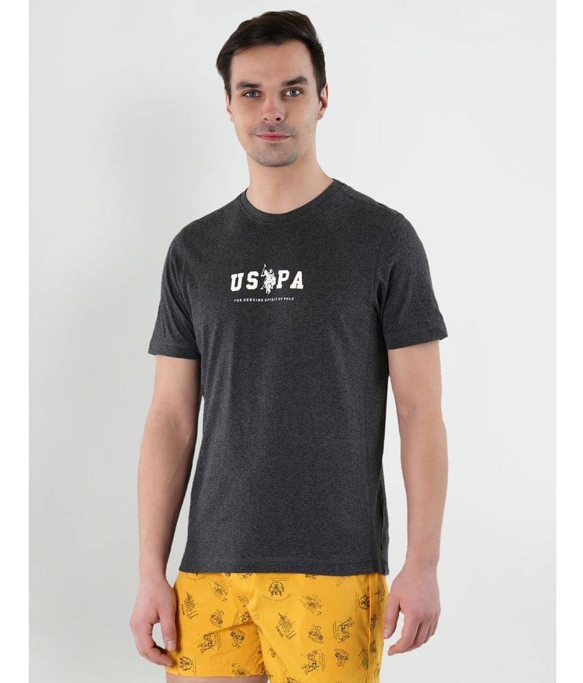 U.S. Polo Assn. Cotton Regular Fit Printed Half Sleeves Men's T-Shirt - Charcoal ( Pack of 1 )     			U.S. Polo Assn. Cotton Regular Fit Printed Half Sleeves Men's T-Shirt - Charcoal ( Pack of 1 )
