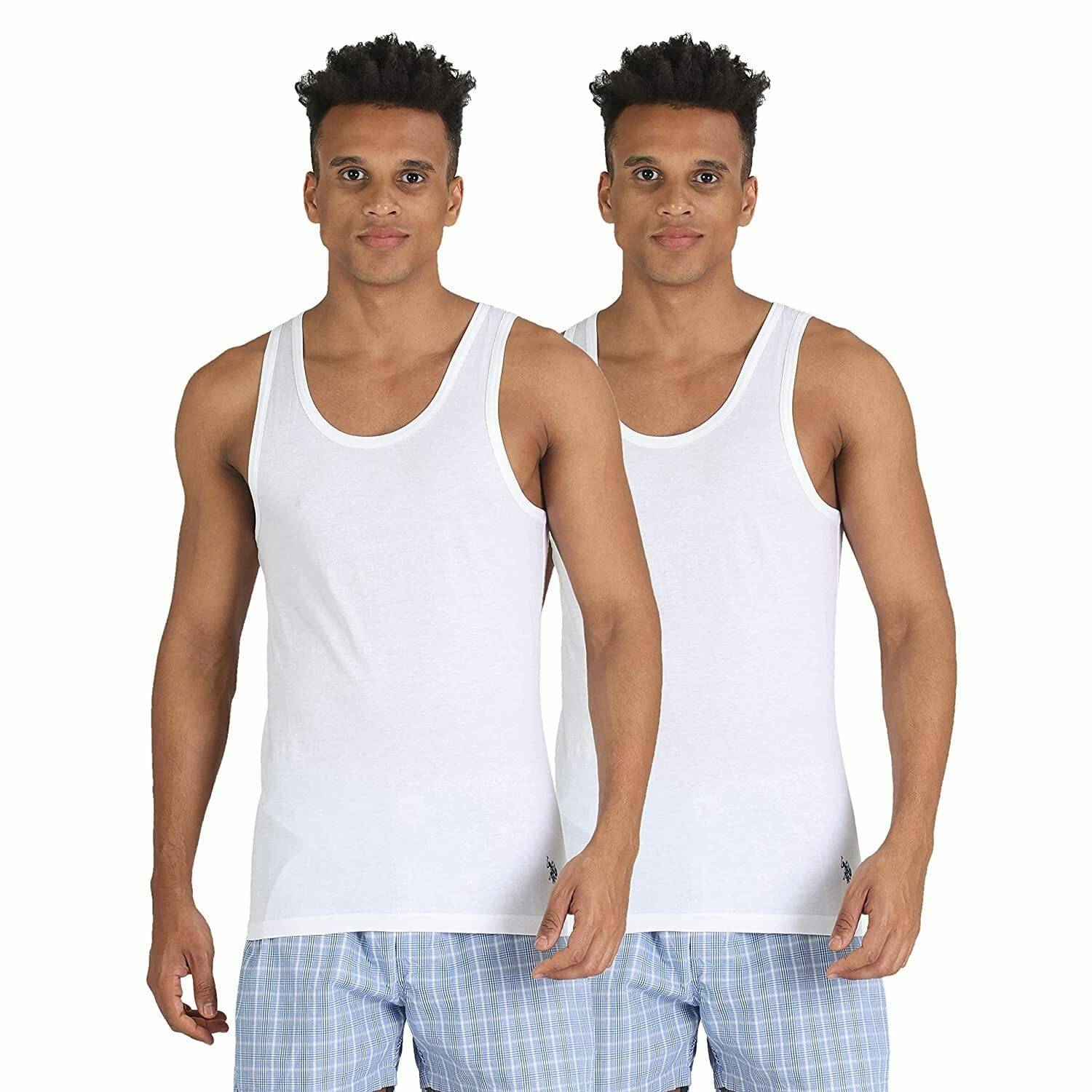 U.S. Polo Assn. White Cotton Men's Vest ( Pack of 2 ) U.S. Polo Assn. White Cotton Men's Vest ( Pack of 2 )