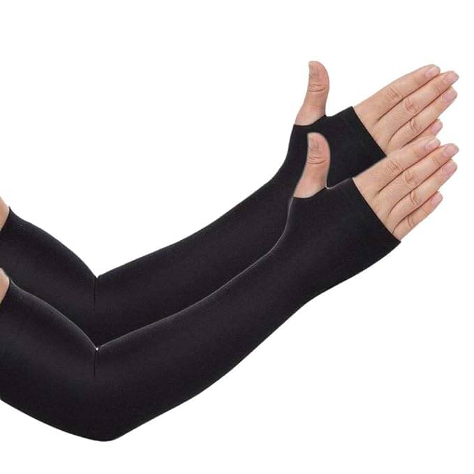     			UV Protection Cooling Arm Sleeves - UPF 50 Compression Arm Sleeves for Men/Women/Students for Elbow Brace, Baseball, Basketball, Cycling Sports-Black-bike riding, 1Pair