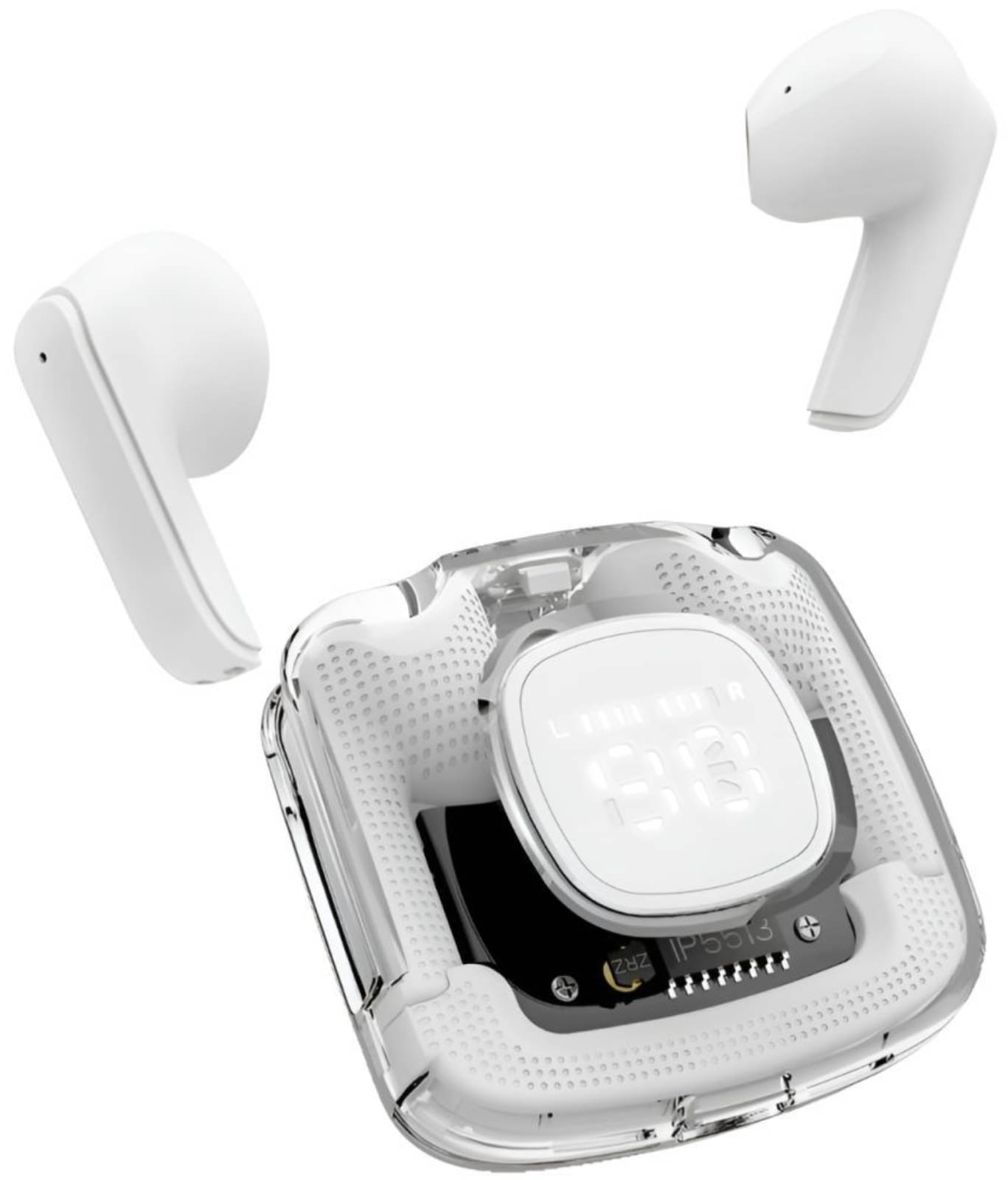     			VERONIC with Digital Display Bluetooth True Wireless (TWS) In Ear 30 Hours Playback Powerfull bass,Fast charging IPX4(Splash & Sweat Proof) White