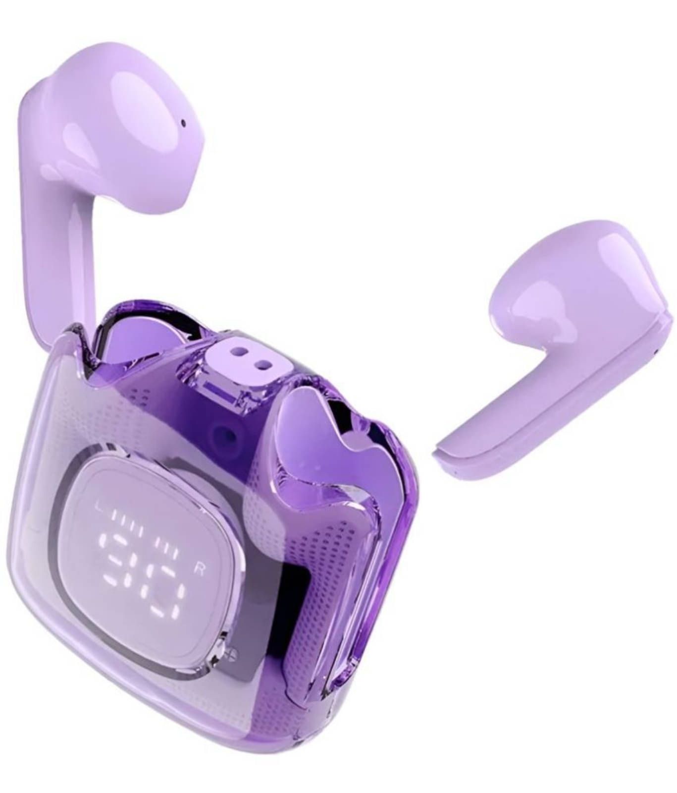    			VERONIC with Digital Display Bluetooth True Wireless (TWS) In Ear 25 Hours Playback Powerfull bass,Fast charging IPX4(Splash & Sweat Proof) Purple