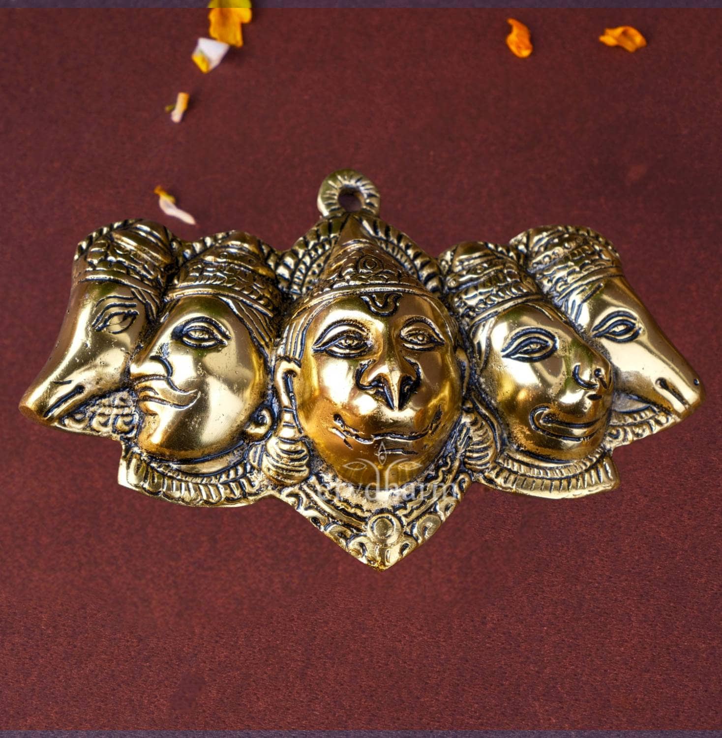 ServDharm Aluminium Punchmukhi hanuman Idol ( 10 cm )