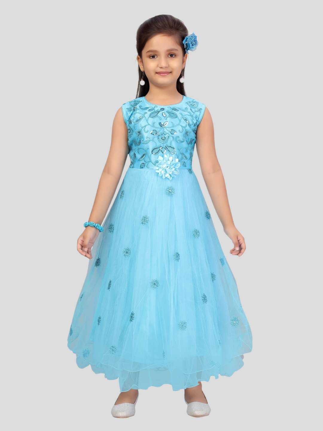     			Aarika Net Gown For Girls ( Pack of 1 , Turquoise )