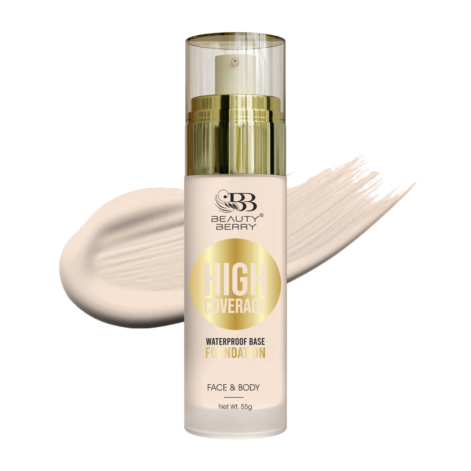     			Beauty Berry High Coverage Waterproof Base Foundation 55g, Natural Beige (Shade - 03)