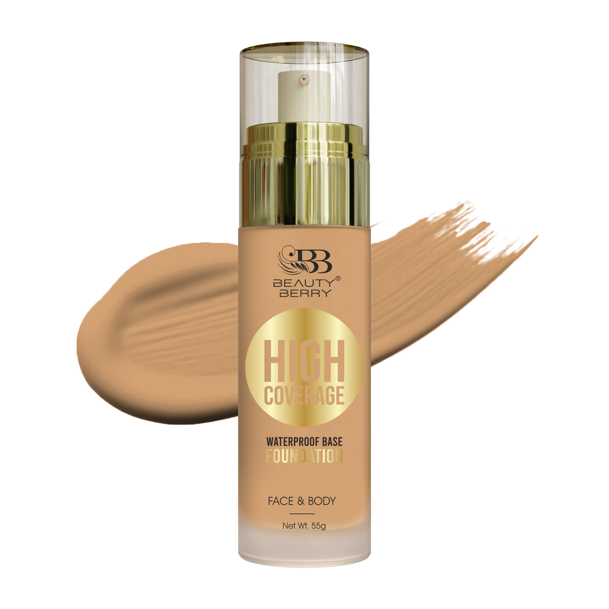     			Beauty Berry High Coverage Waterproof Base Foundation 55g, Classic Ivory (Shade - 05)