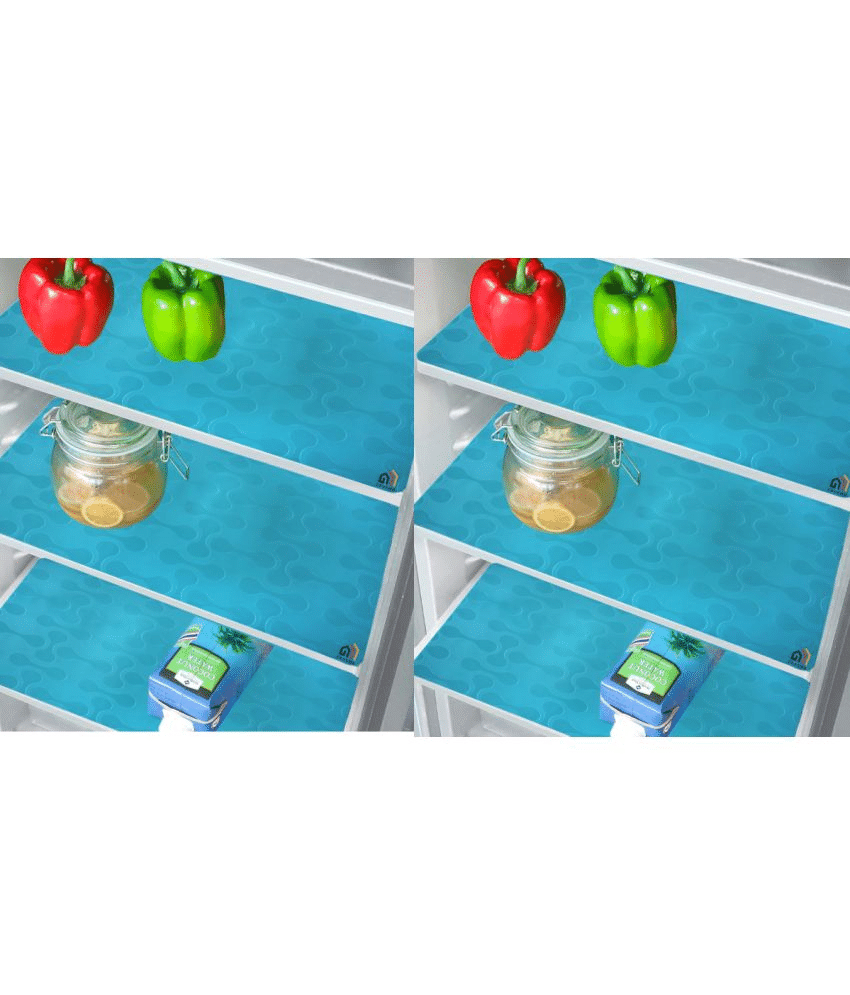 Crosmo PVC Solid Fridge Mats ( 30 45 ) Pack of 6 - Blue Crosmo PVC Solid Fridge Mats ( 30 45 ) Pack of 6 - Blue
