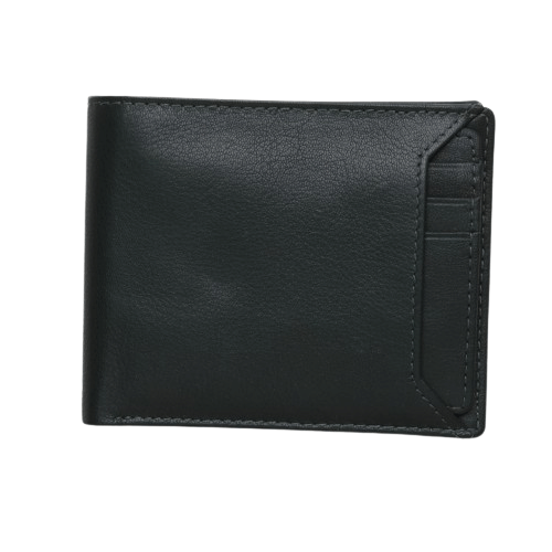     			DCENT KRAFT Green Leather Men's Coin Pouch,Two Fold Wallet,RFID Wallet ( Pack of 1 )