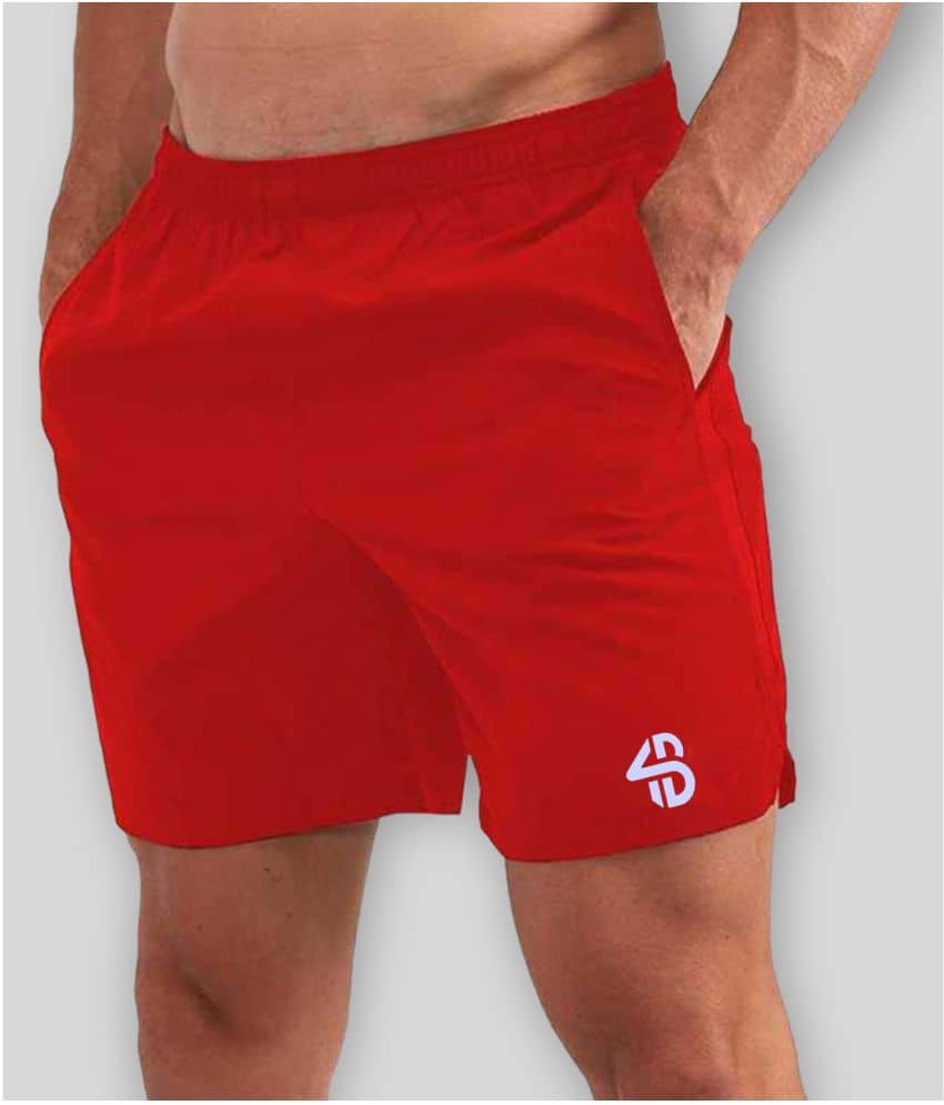 Forbro Red Polyester Lycra Men's Football Shorts ( Pack of 1 ) - Shorts | Buy online on ZillyBuy