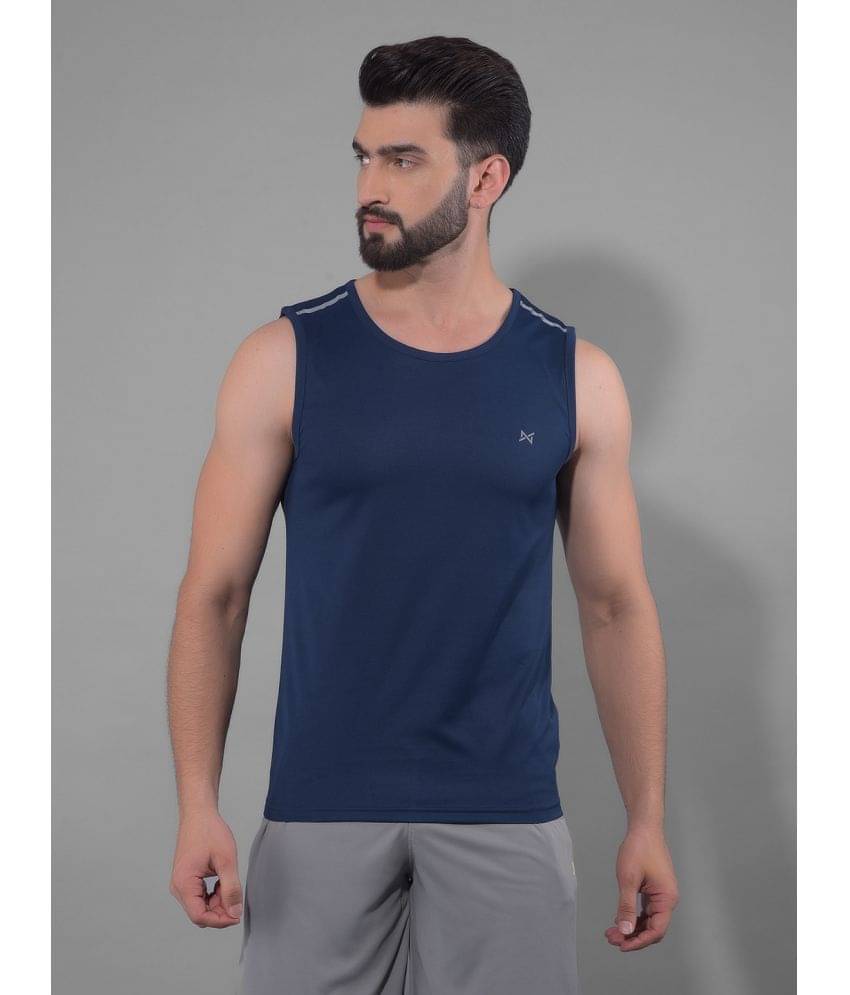 Force NXT Navy Polyester Regular Fit Men's Sports T-Shirt ( Pack of 1 ) Force NXT Navy Polyester Regular Fit Men's Sports T-Shirt ( Pack of 1 )